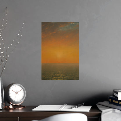 John Frederick Kensett : Sunset on the Sea (1872) - Museum Collection - Fine Art Print