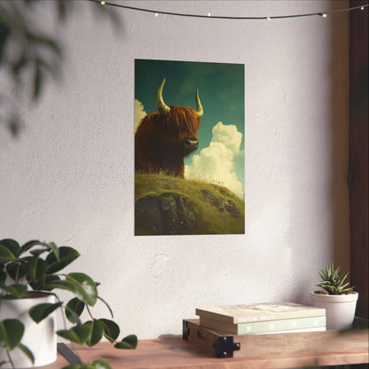 Highland Cow Whimsical Fine Art Print