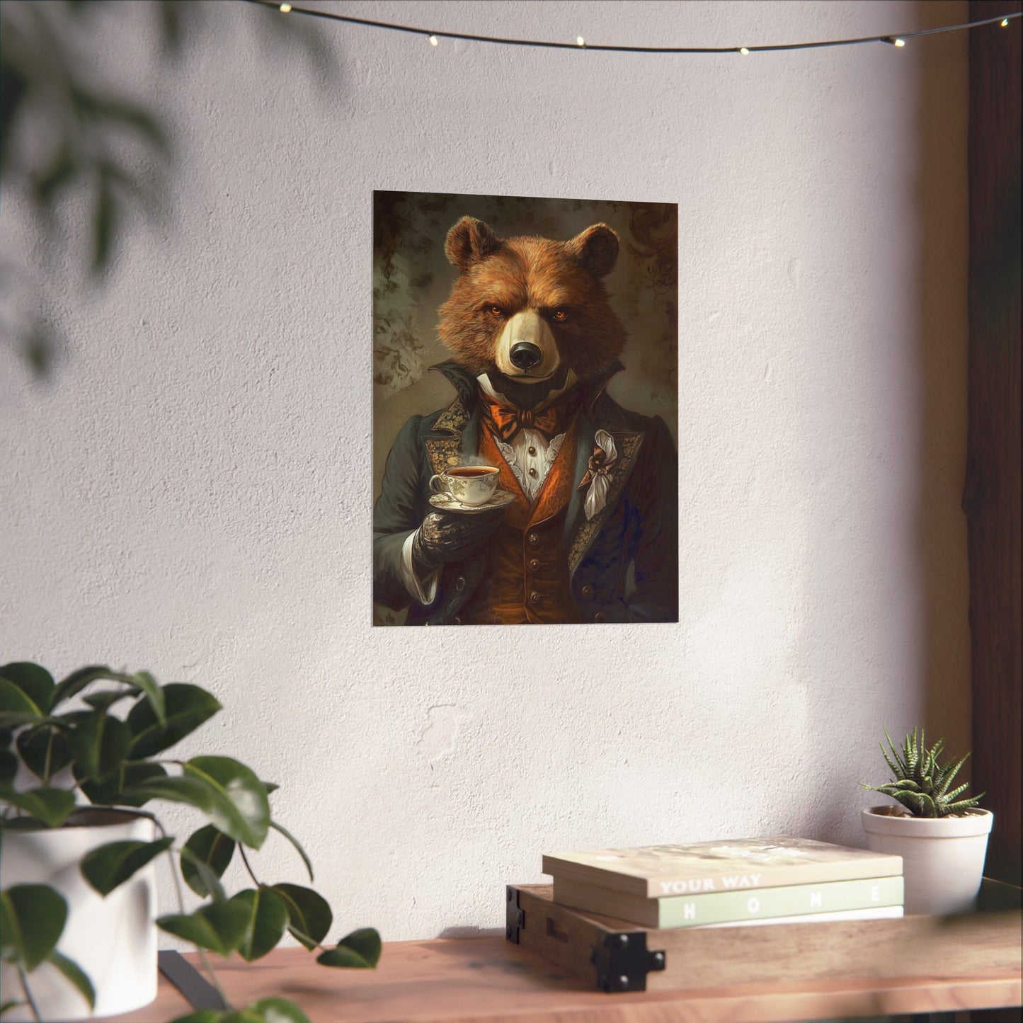 Well, Excuse Me - The Gentleman - Bear Portrait - Whimsical Animals - Poster - Unique Wall Art