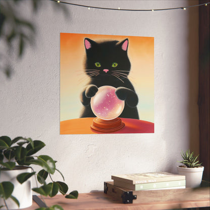 Fortune Telling Cat - Fine Art Print - Whimsical Animals - Posters - Art for Cat Lovers - Wall Art