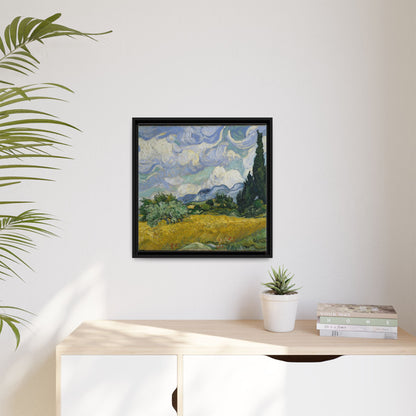 Van Gogh - Wheat Field with Cypresses - Museum Collection - Framed Canvas Print