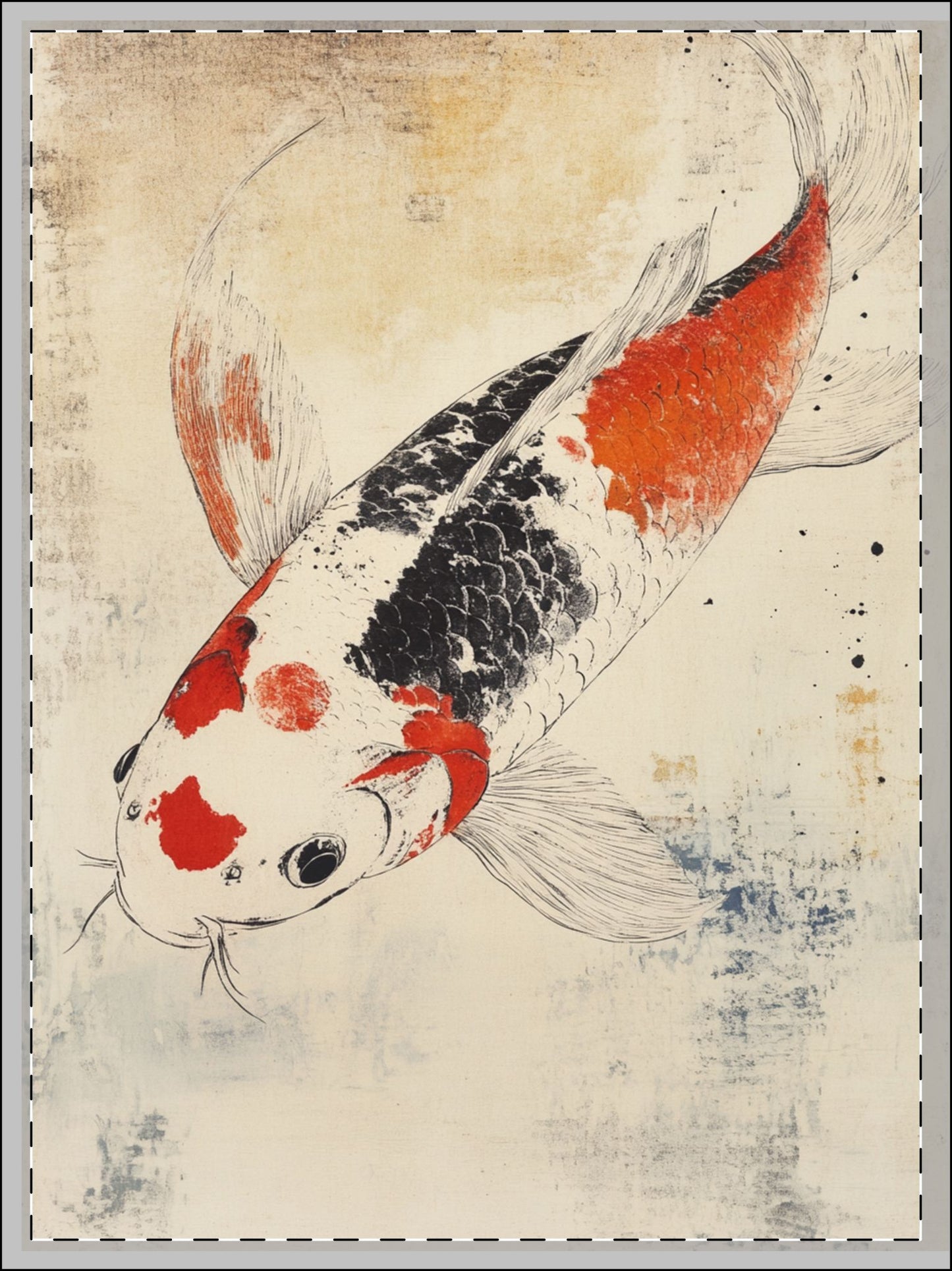 Serene Koi Fish Zen Framed Wall Art