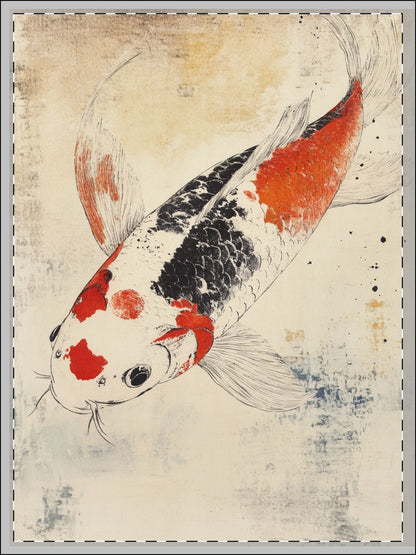 Serene Koi Fish Zen Framed Wall Art