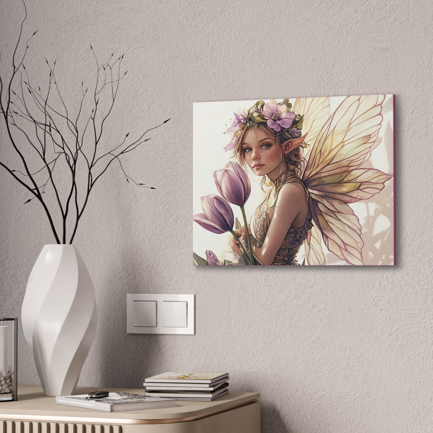 Tuesdays are for Tulips - Flowers & Fairies Collection - Fine Art Print on Canvas