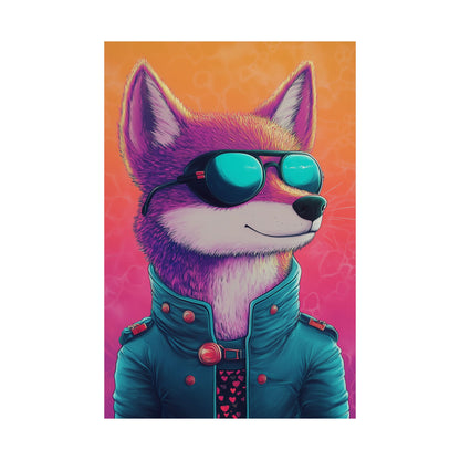 Fetching Fox - Whimsical Animals Art Poster Series - Trendy Wall Art - Vibrant Art Prints - Funny Animal Portrait Style Posters
