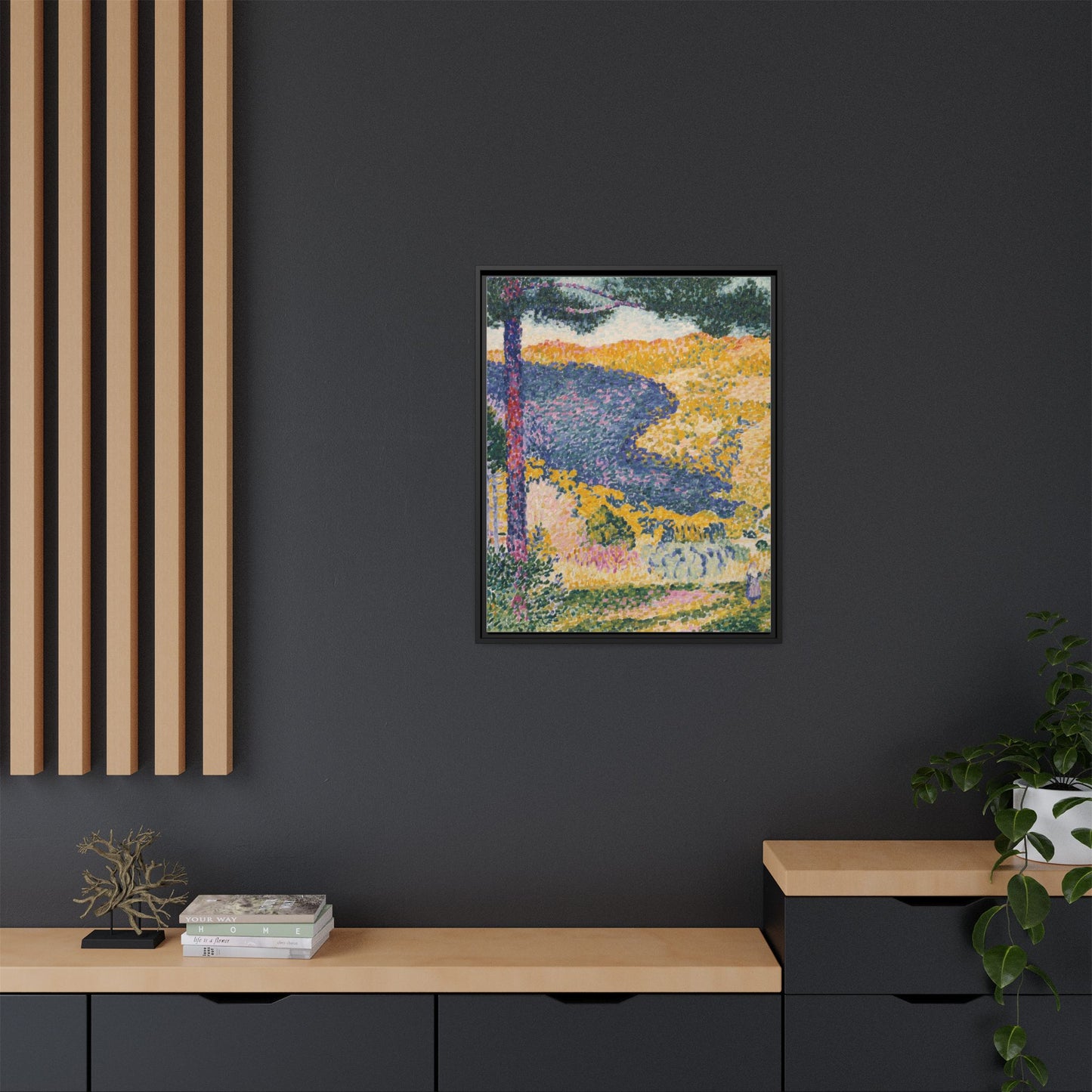 Valley with Fir Shade on the Mountain - Museum Collection - Framed Canvas Print