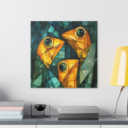 If We Don't Move Maybe They Won't See Us - Garden Friends - Fine Art Print on Canvas