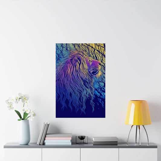 Lion Heart - Fine Art Print - Whimsical Animals - Nature Posters - Vibrant Wall Art for Animal Lovers