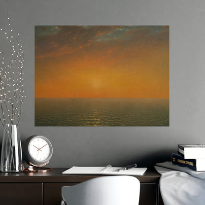 John Frederick Kensett : Sunset on the Sea (1872) - Museum Collection - Fine Art Print