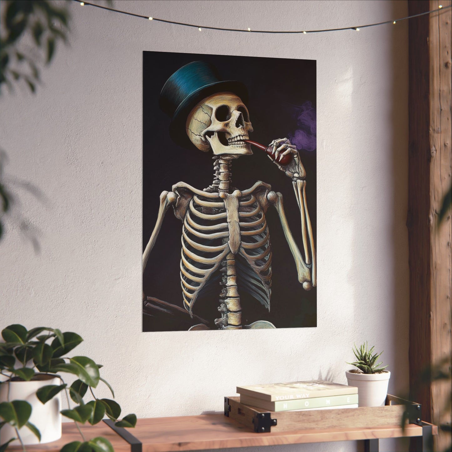 Dapper Skeleton Portrait Poster - Gothic Posters - Vertical Poster - Perfect for Halloween Party Décor