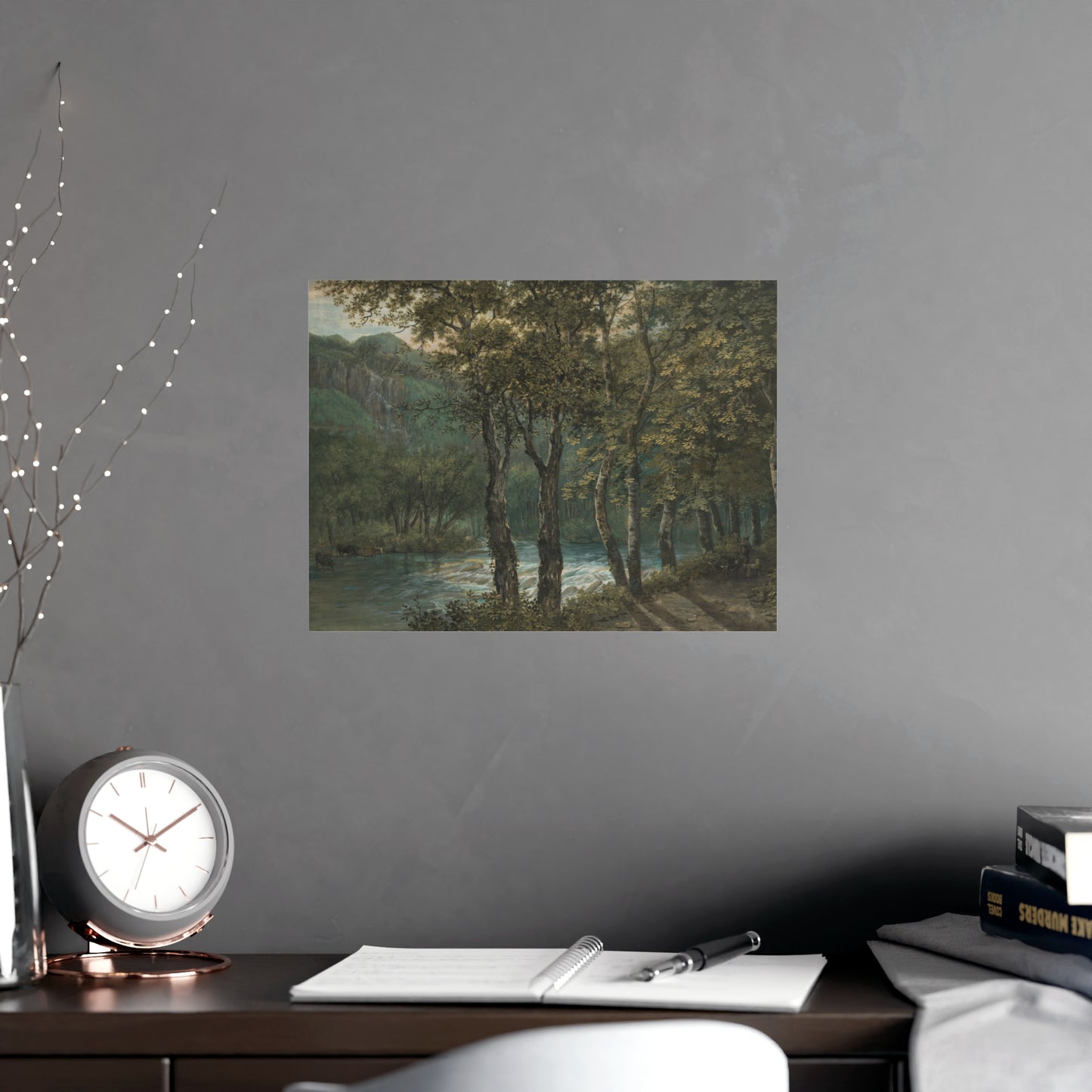 Sunlight Through Trees River Sihl - Forest Landscape Fine Art Poster