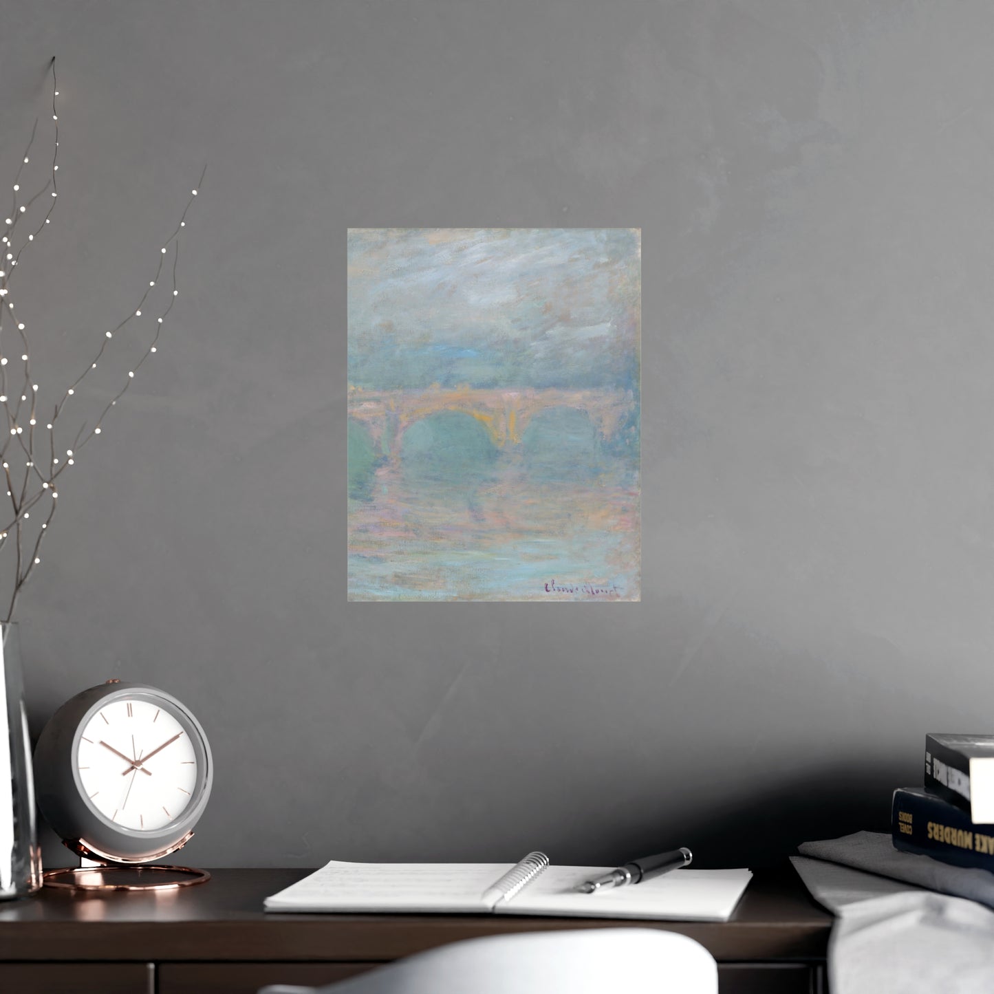 Waterloo Bridge London at Sunset - Monet Fine Art Poster