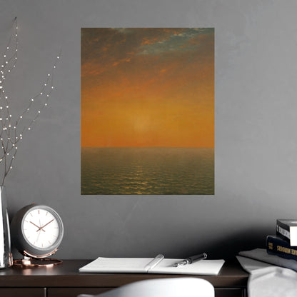 John Frederick Kensett : Sunset on the Sea (1872) - Museum Collection - Fine Art Print