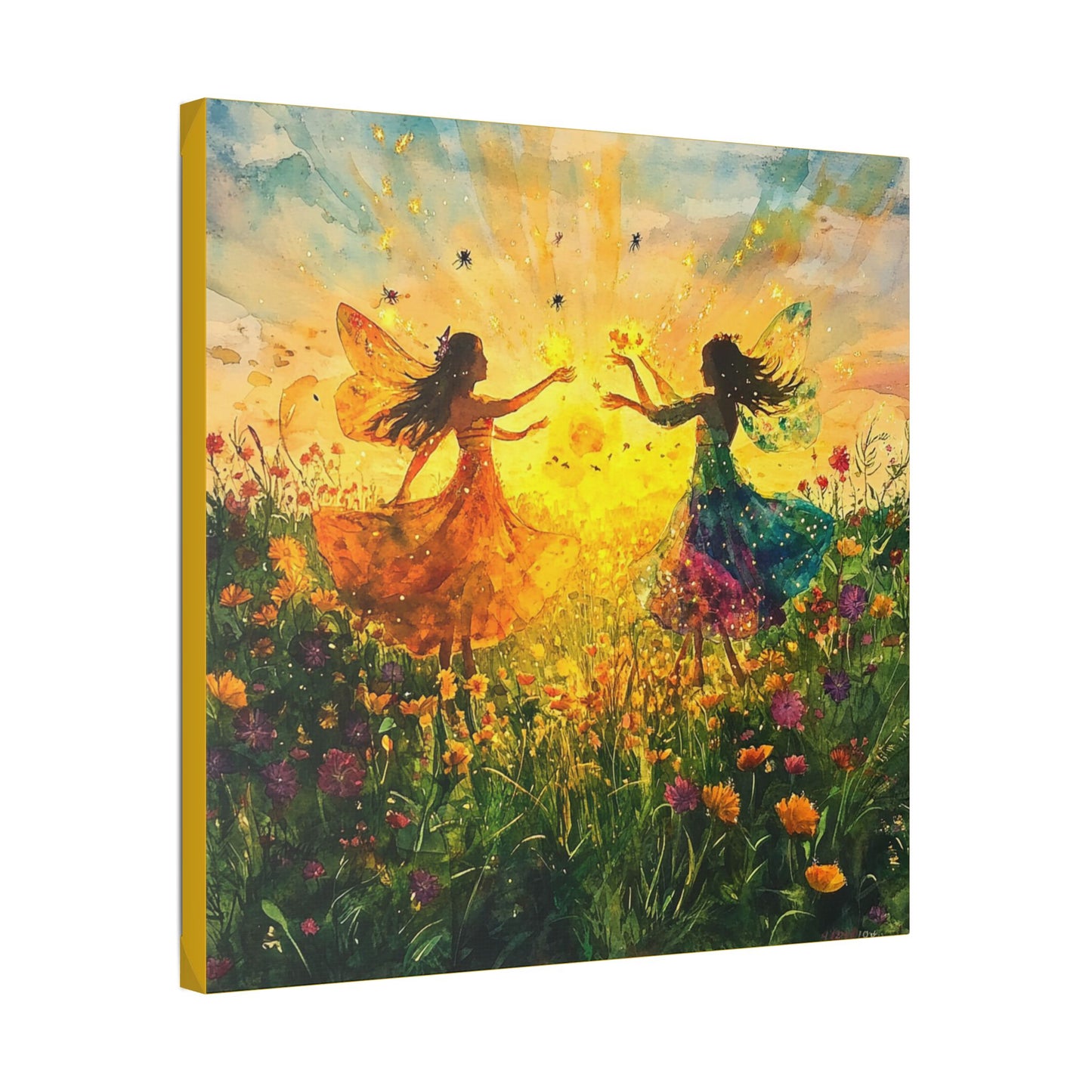 Waking the Sun - Fairies & Flowers Collection - Wall Art - on Canvas