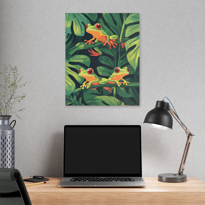 Tree Frog Trio - Garden Friends Series - Fine Art Print on Canvas