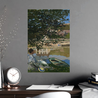 On the Bank of the Seine at Bennecourt - Monet Fine Art Poster
