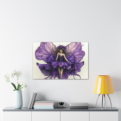 A Violet Affair - Fairies & Flowers Collection - Wall Art - on Canvas