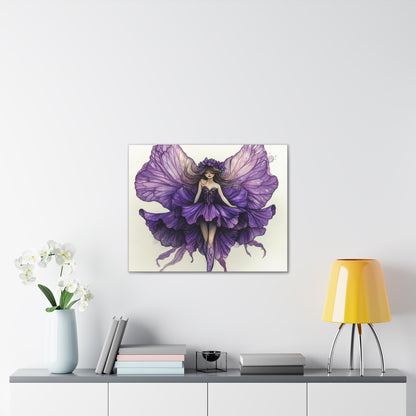A Violet Affair - Fairies & Flowers Collection - Wall Art - on Canvas