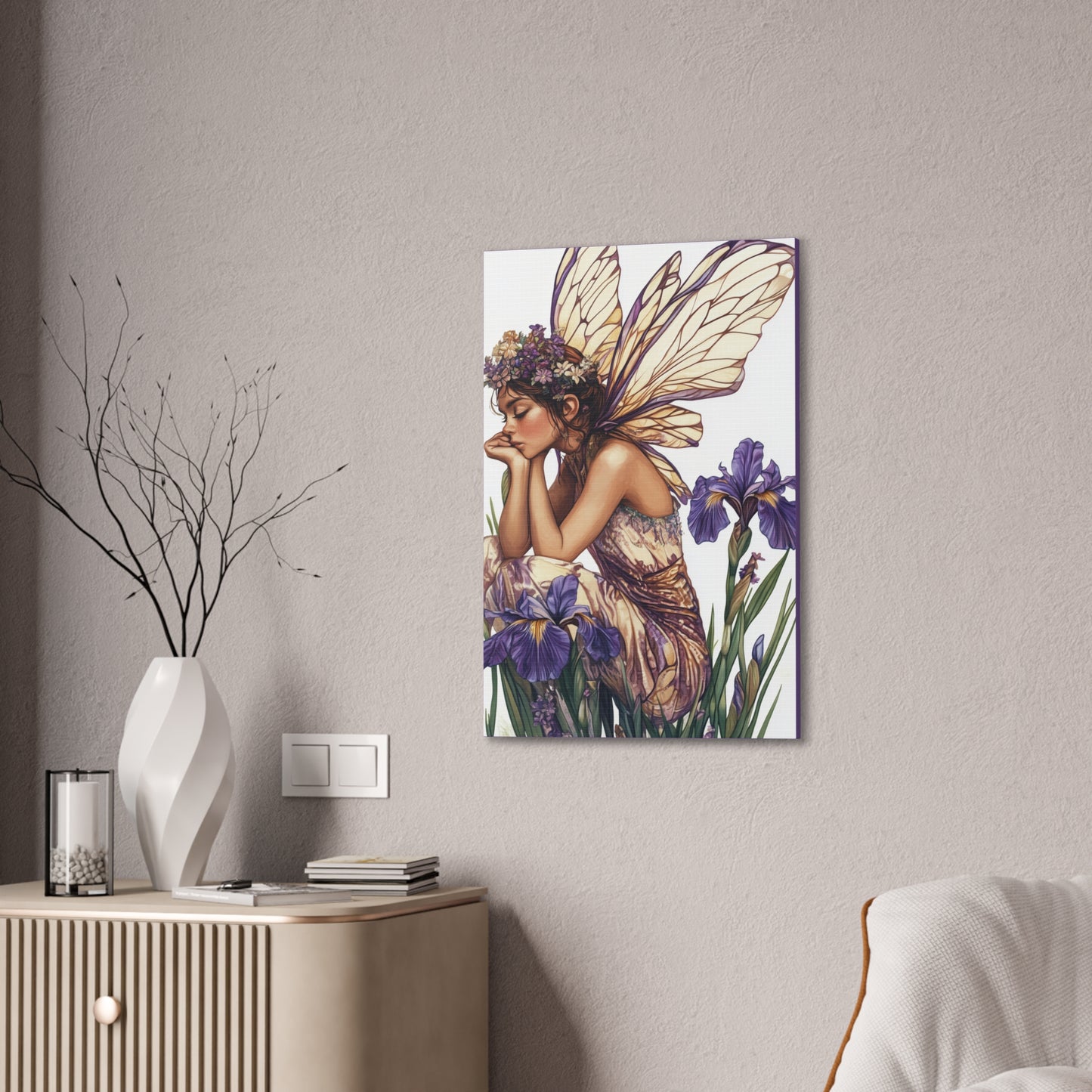 Iris You Were Here - Flowers & Fairies Collection - Fine Art Print on Canvas
