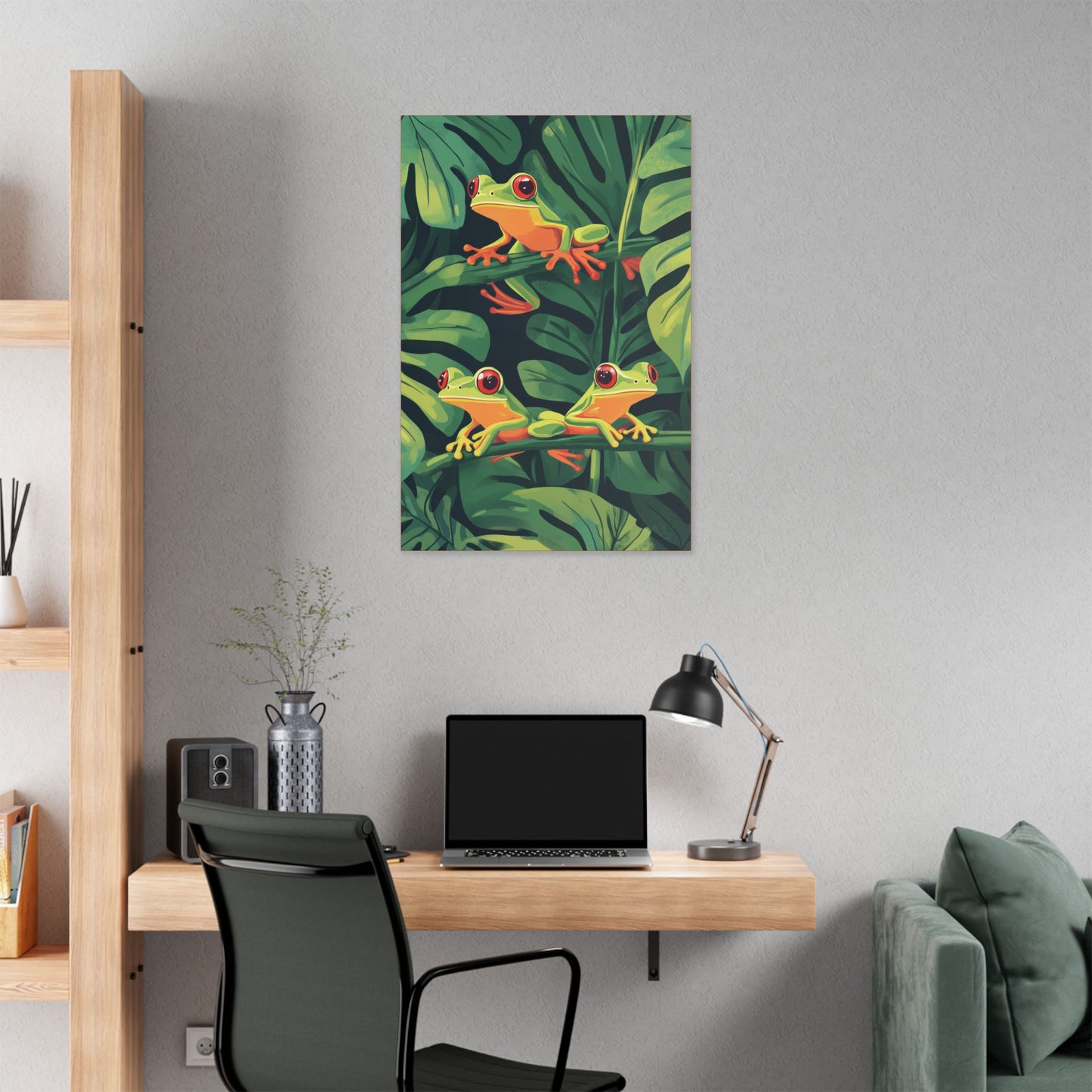 Tree Frog Trio - Garden Friends Series - Fine Art Print on Canvas