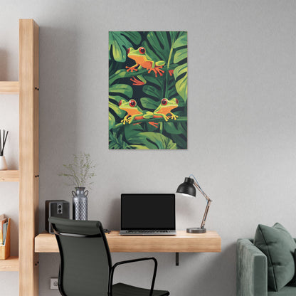 Tree Frog Trio - Garden Friends Series - Fine Art Print on Canvas