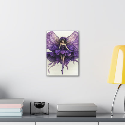 A Violet Affair - Fairies & Flowers Collection - Wall Art - on Canvas
