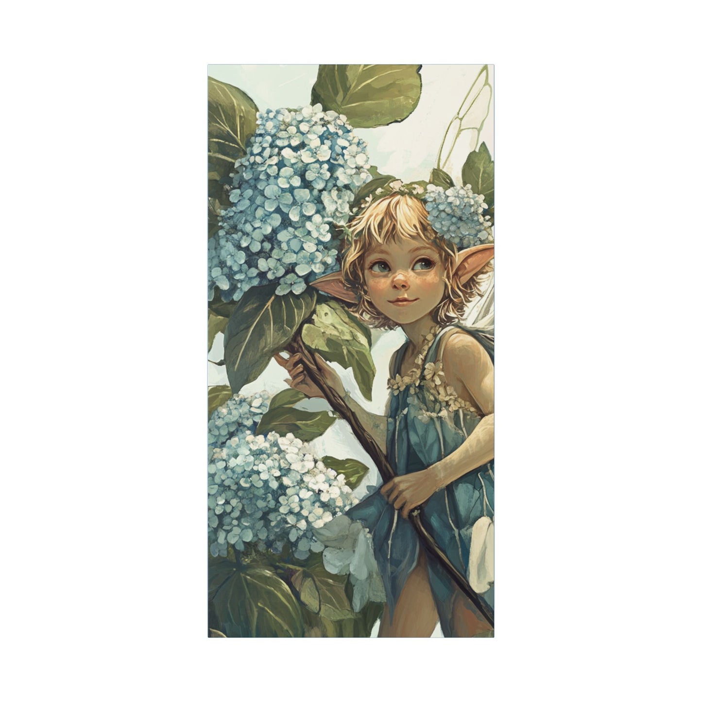 Blue Hydrangea - Flowers & Fairies Collection - Fine Art Print on Canvas