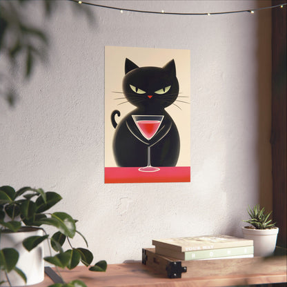Yes, I'm Judging You - Cat Café Series - Black Cat Poster - Stylish Wall Art for Cat Lovers
