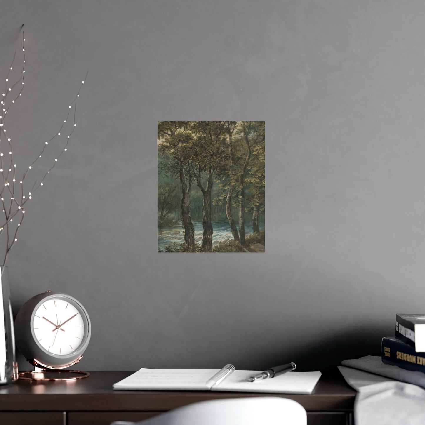 Sunlight Through Trees River Sihl - Forest Landscape Fine Art Poster