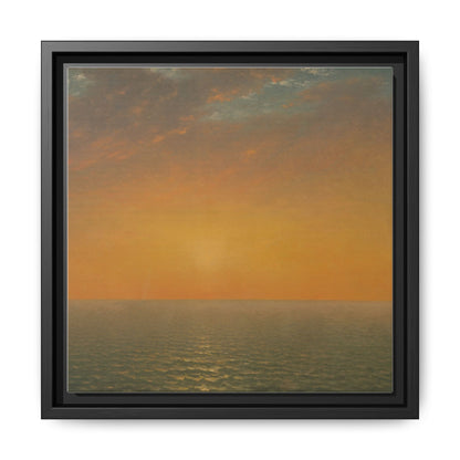 John Frederick Kensett : Sunset on the Sea (1872) - Museum Collection - Framed Canvas Print