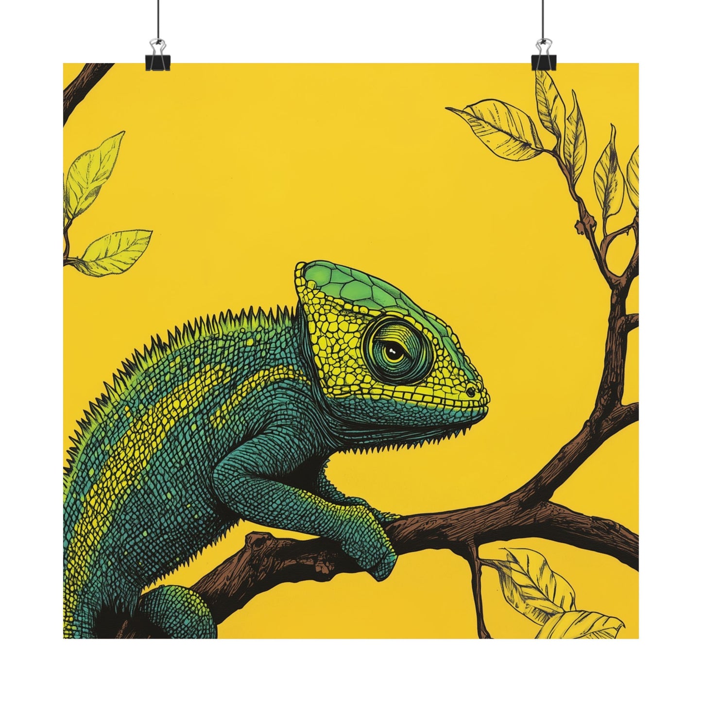 I am not Amused - The Candid Chameleon - Whimsical Animals - Fine Art Print - Vertical Poster - Bohemian Wall Art