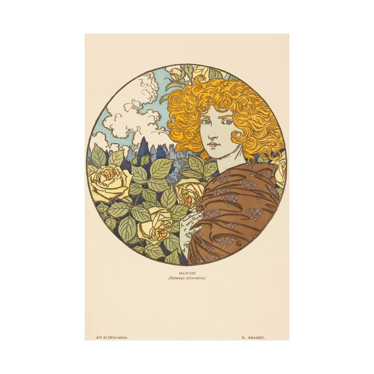 Jealousy - Classic Art - Fine Art Print - Vintage Floral Art Print - Matte Vertical Poster - Art Noveau Posters