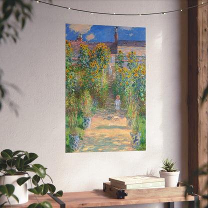 Monet - Garden at Vétheuil Sunflower Fine Art Print
