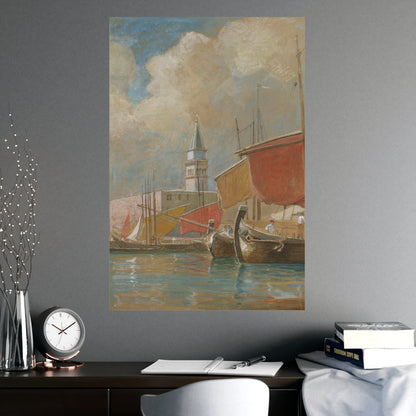 Shipping Along the Molo Venice - Canaletto Fine Art Poster