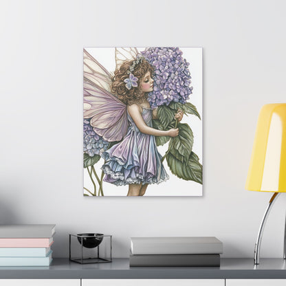 Purple Hydrangea - Flowers & Fairies Collection - Fine Art Print on Canvas