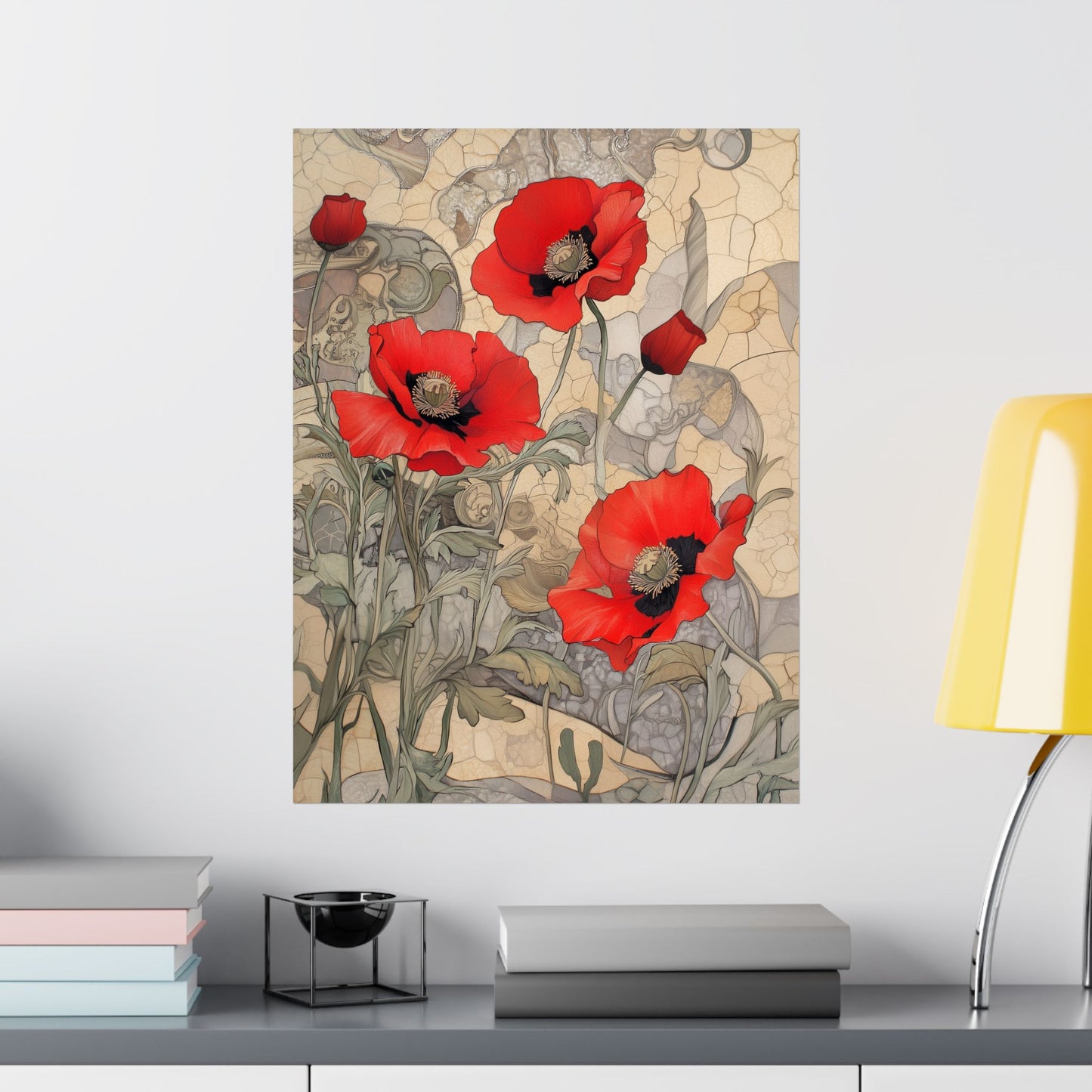 Pretty Poppy Fine Art Print - Floral Matte Vertical Poster – Artwork for Home Décor