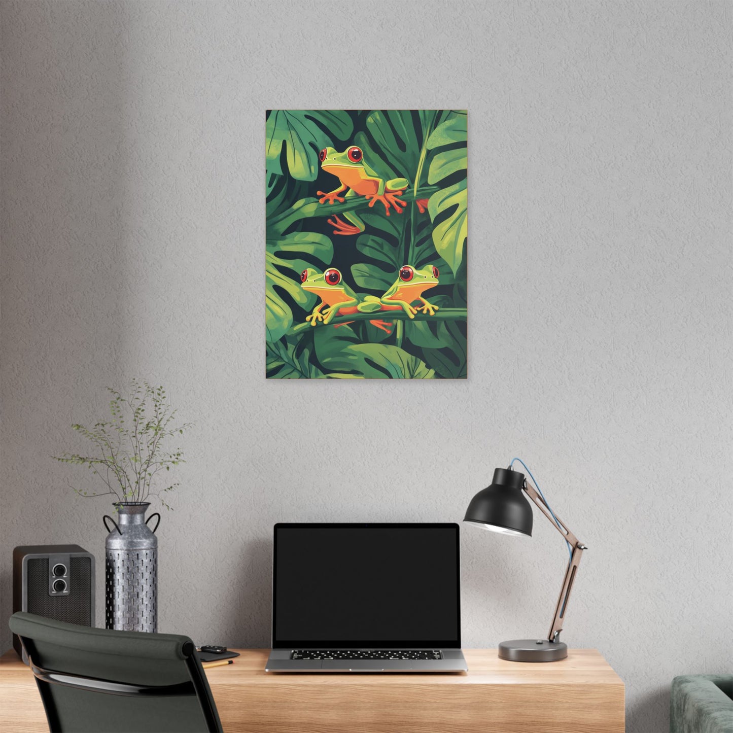 Tree Frog Trio - Garden Friends Series - Fine Art Print on Canvas