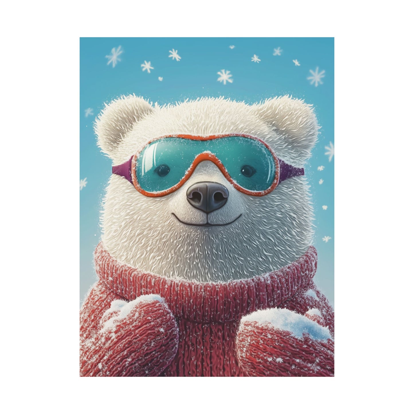 Chill Polar Bear Winter Poster - Cozy & Joyful -  Wall Art & Home Décor