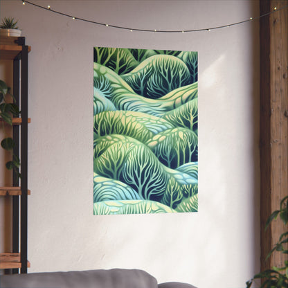 Serene Nature Matte Vertical Poster - Tranquil Forest Design for Home Decor