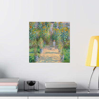 Monet - Garden at Vétheuil Sunflower Fine Art Print