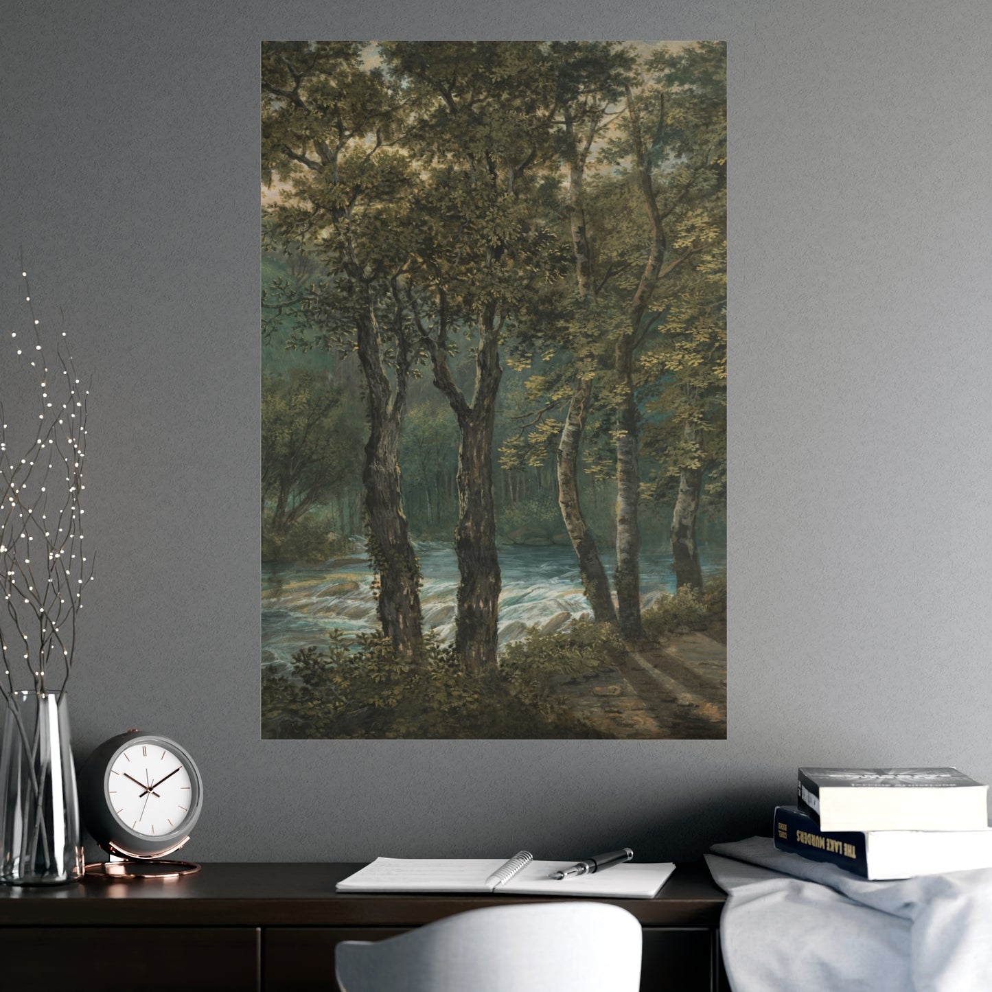 Sunlight Through Trees River Sihl - Forest Landscape Fine Art Poster