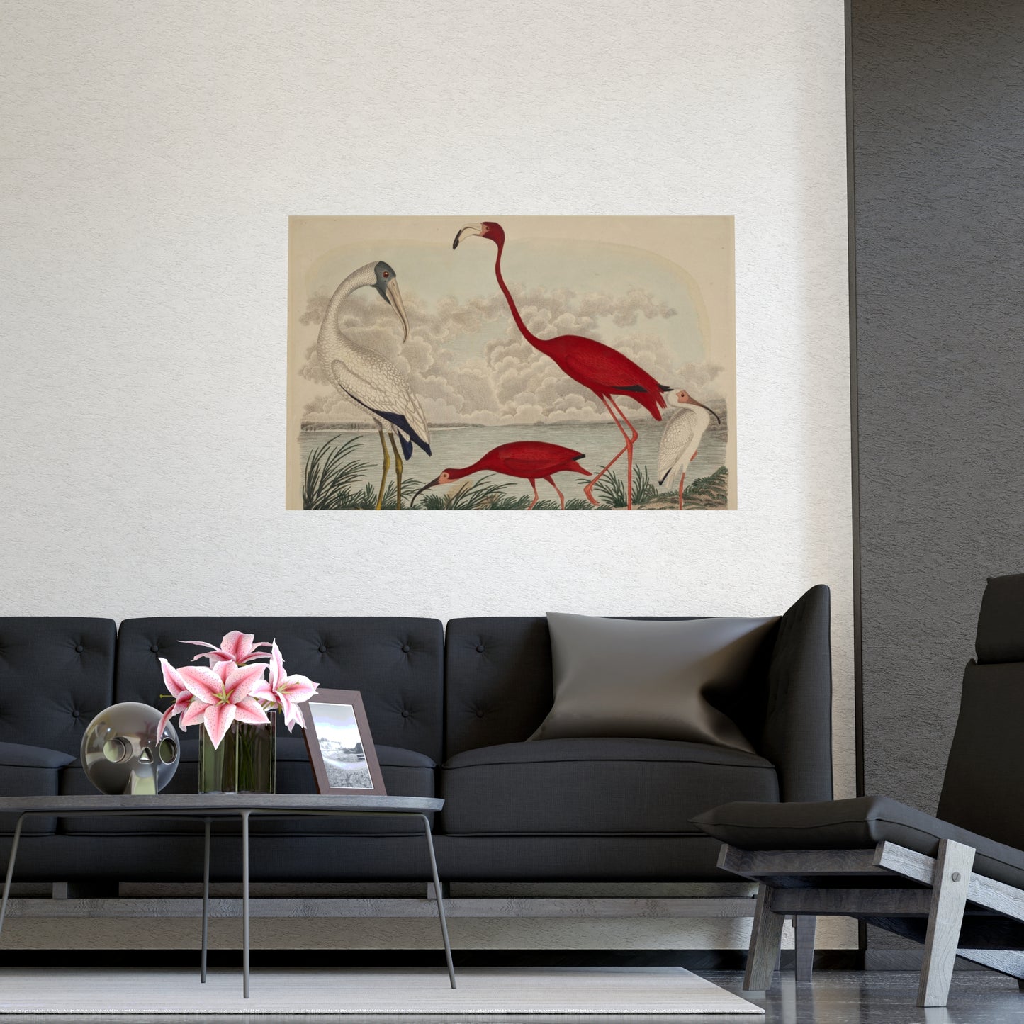 Scarlet Ibis and Flamingo - Vintage Bird Fine Art Poster
