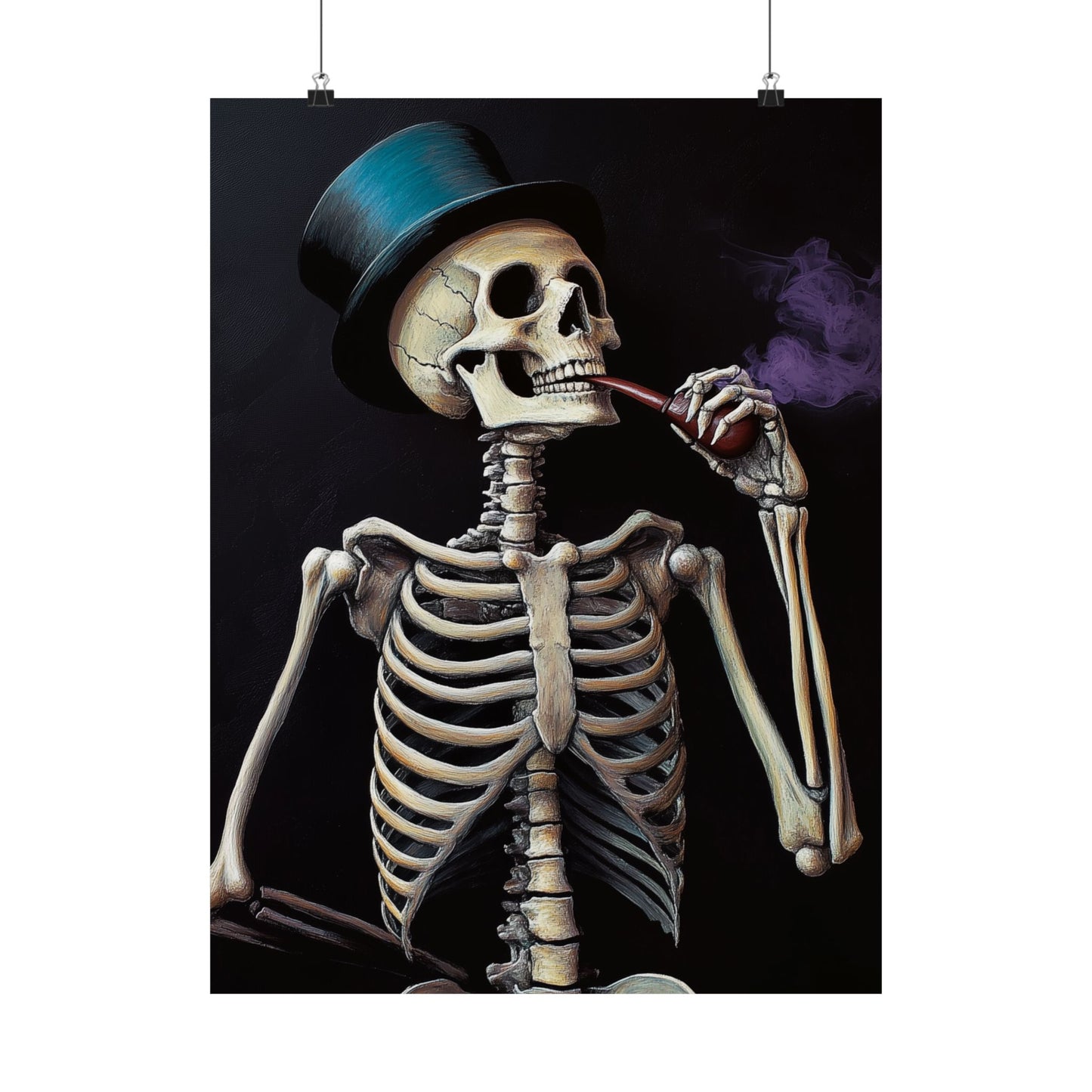 Dapper Skeleton Portrait Poster - Gothic Posters - Vertical Poster - Perfect for Halloween Party Décor