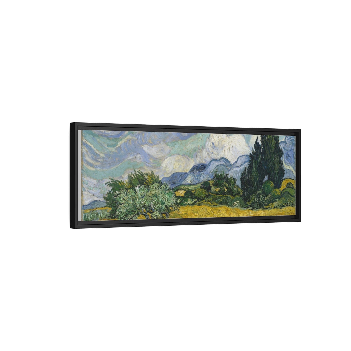 Van Gogh - Wheat Field with Cypresses - Museum Collection - Framed Canvas Print