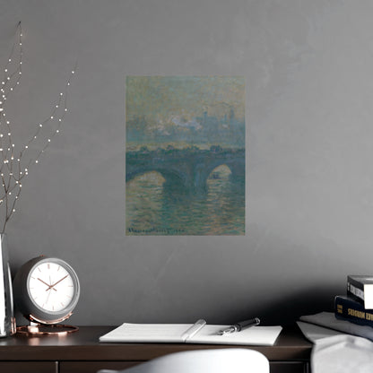 Waterloo Bridge Gray Weather - Monet Fine Art Poster