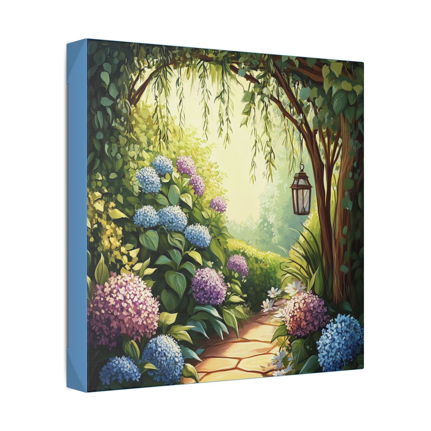 Hydrangea Courtyard - Secret Garden Series - Fine Art Print on Canvas