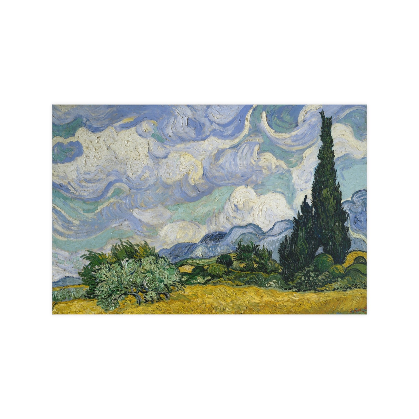 Van Gogh - Wheat Field with Cypresses - Museum Collection - Fine Art Poster