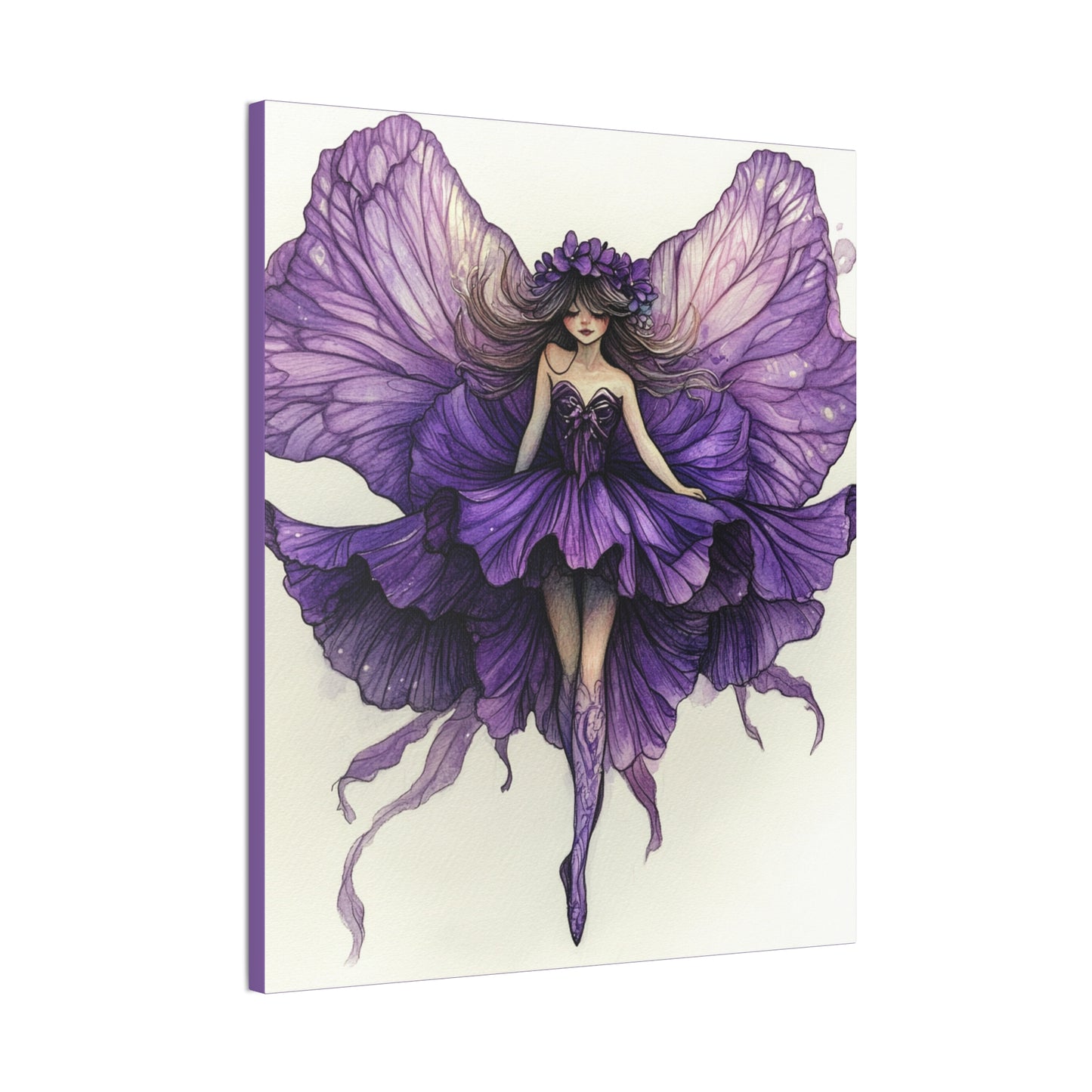 A Violet Affair - Fairies & Flowers Collection - Wall Art - on Canvas