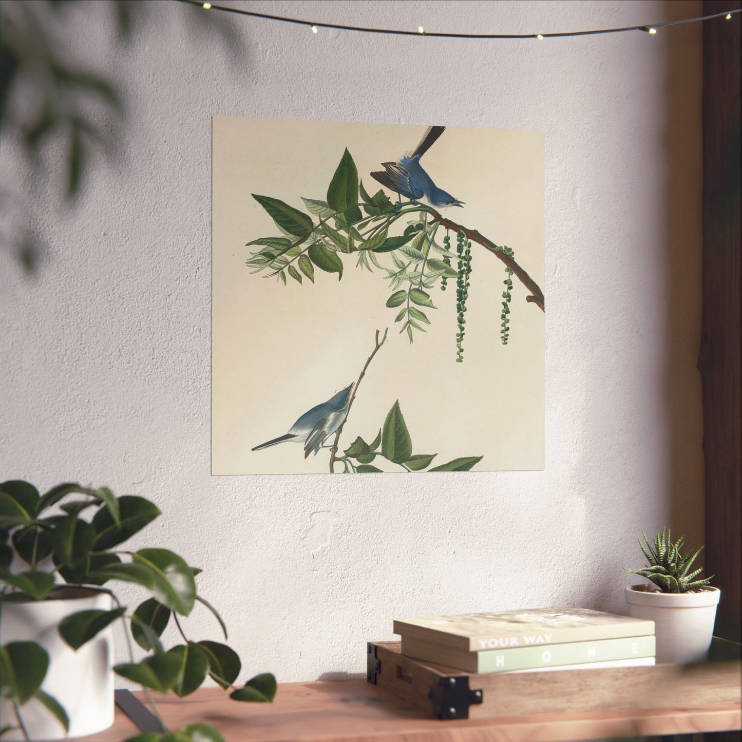 Vintage Bluebirds Botanical Print - Nature-Inspired Art - Matte Vertical Poster with Bluebirds