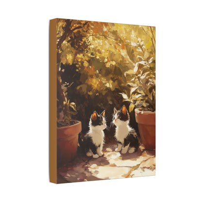 Kittens Conspire  - Garden Friends Series - Fine Art Print on Canvas